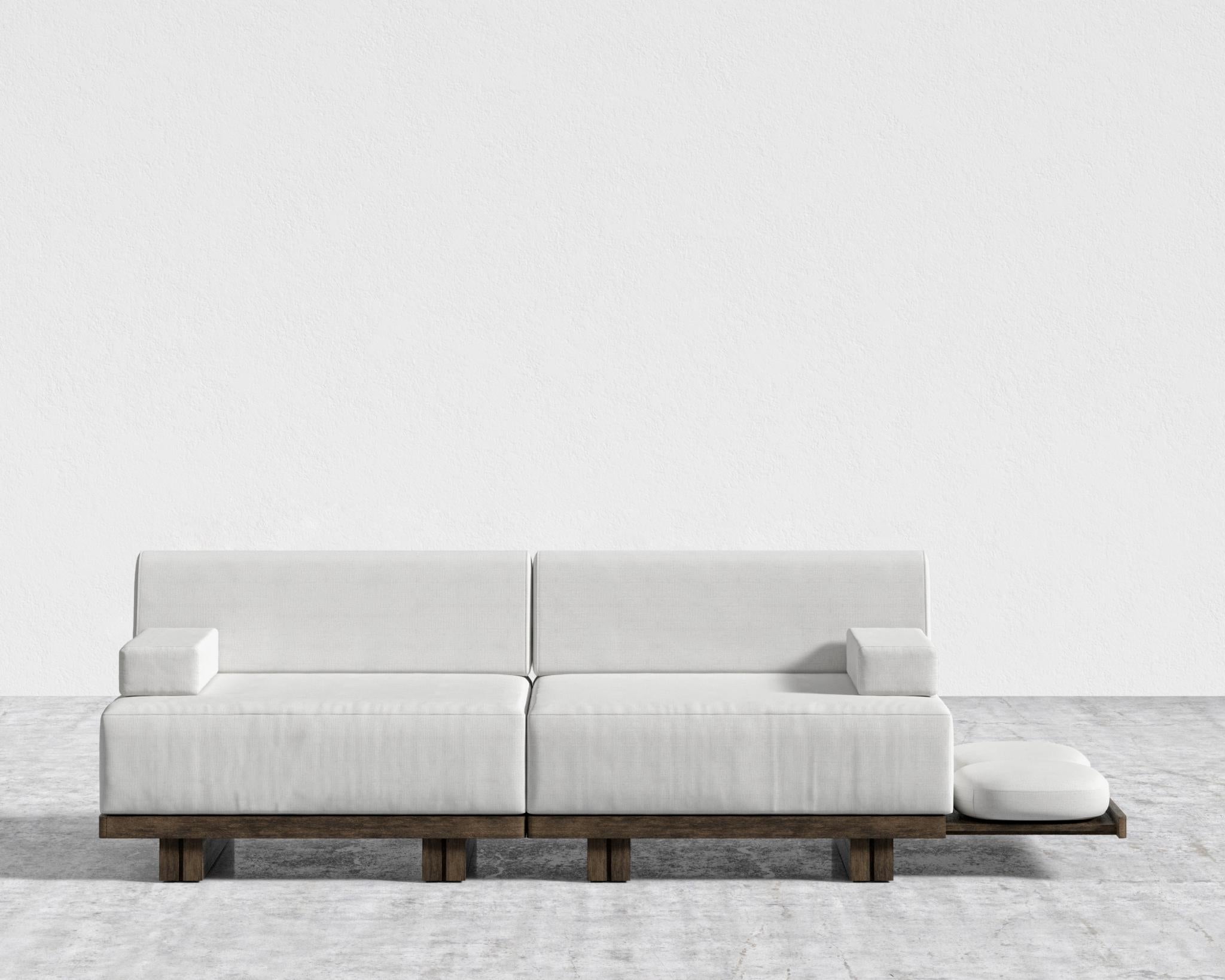 Kyoto Loveseat - Kyoto Truffle - Deep-cut, Performance Linen - Swan