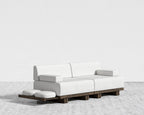 Kyoto Loveseat - Kyoto Truffle - Deep-cut, Performance Linen - Swan