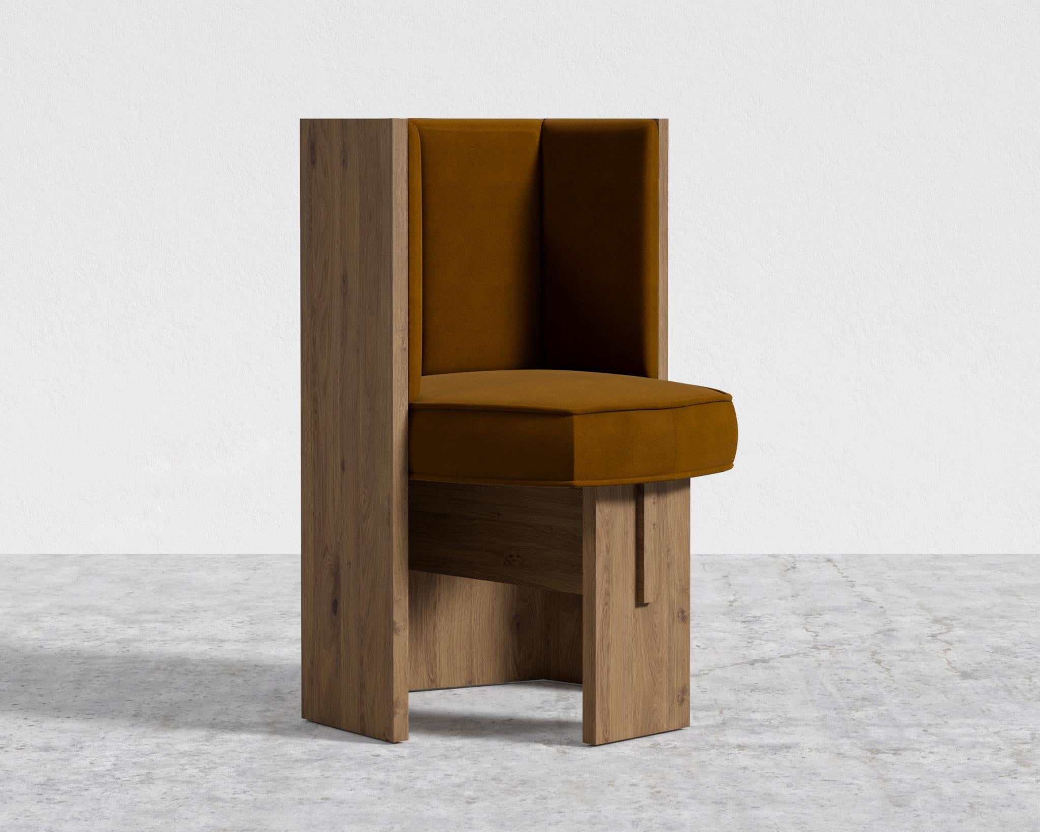 Retreat Chair by Maria Sharapova - Faux Mohair - Ochre, Natural Acacia