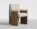 Study Chair by Maria Sharapova - Natural Acacia, Shearling - Almond