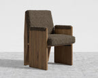 Study Chair by Maria Sharapova - Natural Acacia, Shearling - Espresso