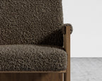 Study Chair by Maria Sharapova - Natural Acacia, Shearling - Espresso