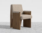 Study Chair by Maria Sharapova - Natural Acacia, Shearling - Fawn