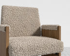Study Chair by Maria Sharapova - Natural Acacia, Shearling - Fawn